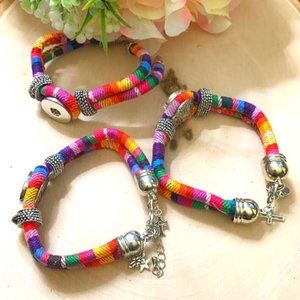 Unique colorful African Fabric Ethnic Rope Cord Boho Bracelets